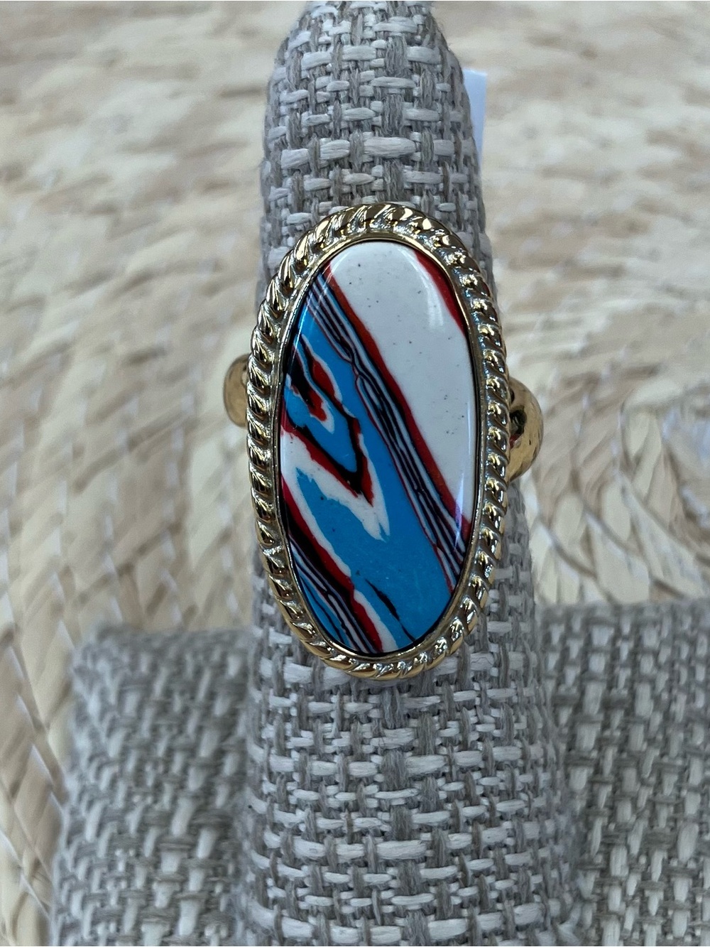 NWT Charles Albert Alchemia Adjustable Fordite oval Ring